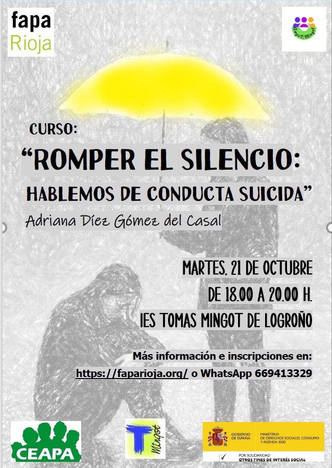 CURSO: «ROMPER EL SILENCIO, hablemos de la conducta&nbsp;suicida»